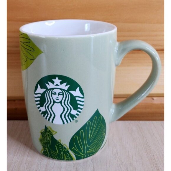 Starbucks Coffee Mug 2021 Green Leaf Mermaid 10 Fl Oz 4in Cup Coffee Bar - Picture 4 of 10